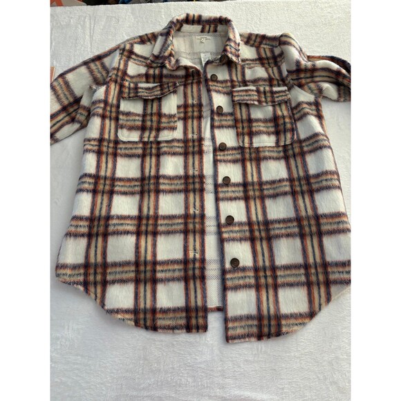 Maurice’s Plaid Fuzzy Shacket Jacket Button Front plus size 0x NWT - Picture 1 of 5
